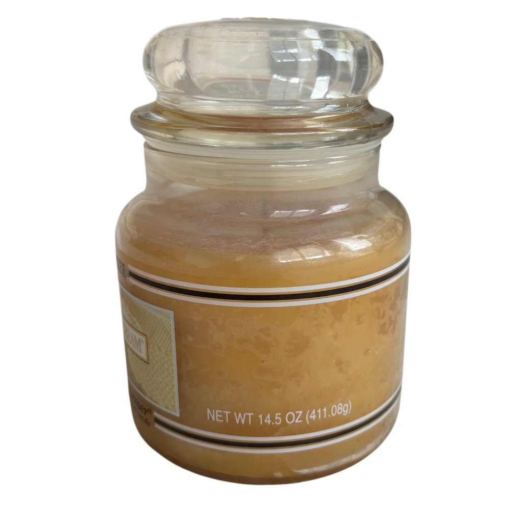 Yankee Candle Jar Buttercream Rare Vintage Black Band Cream Off White 14.5 Oz - Picture 8 of 16